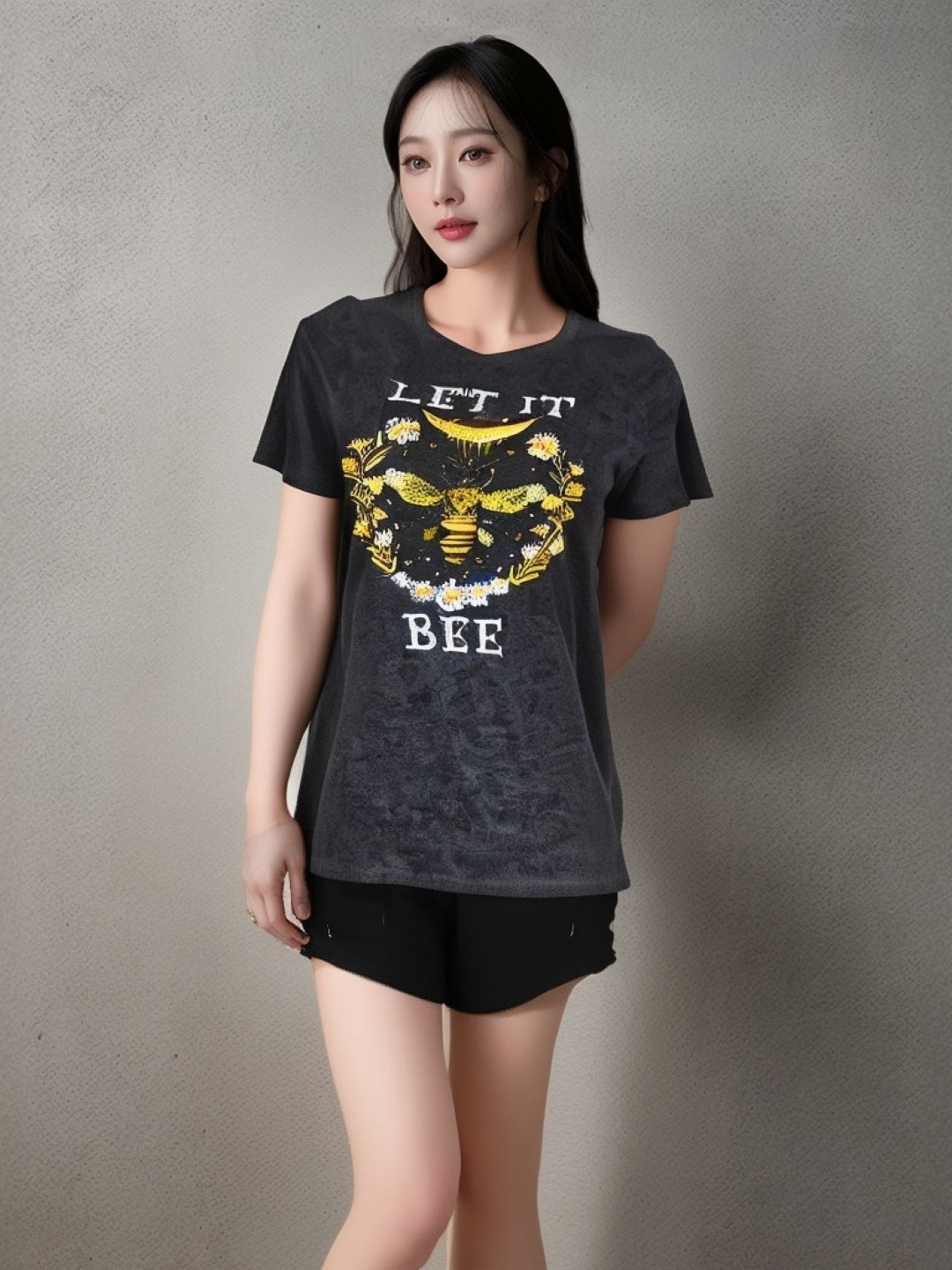 

StyleCast Women Printed V-Neck T-shirt, Grey