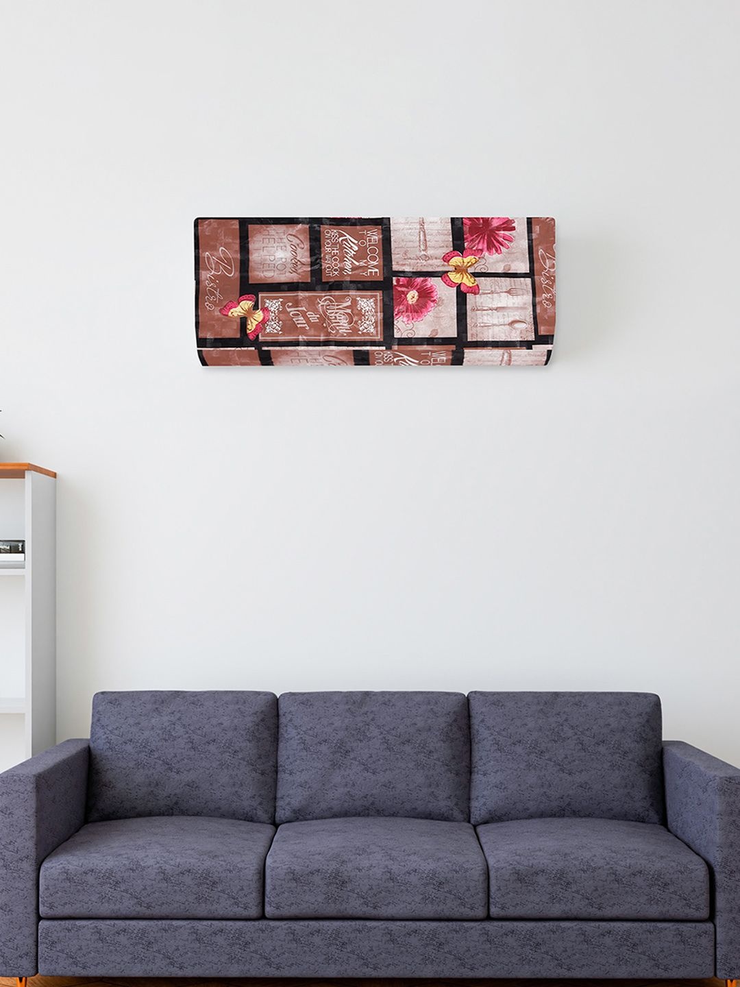 

Kuber Industries Brown & Pink Printed Windproof AC Cover