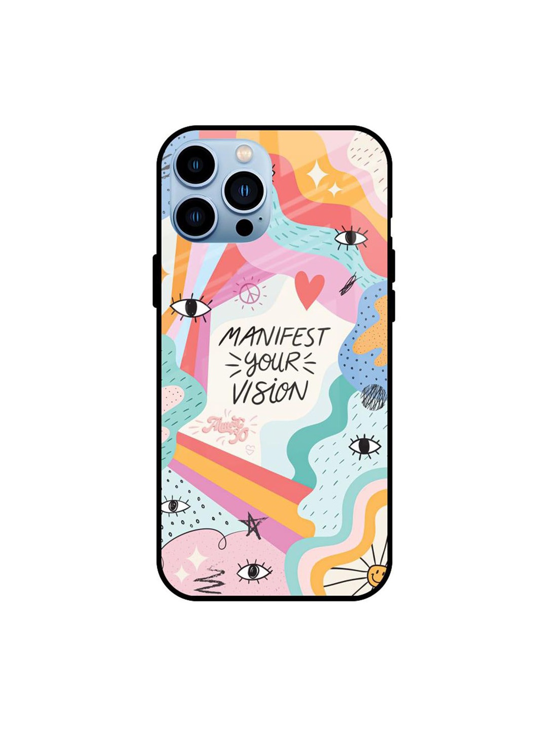 

QRIOH Quirky Printed iPhone 13 Pro Max Back Case Mobile Accessories, White
