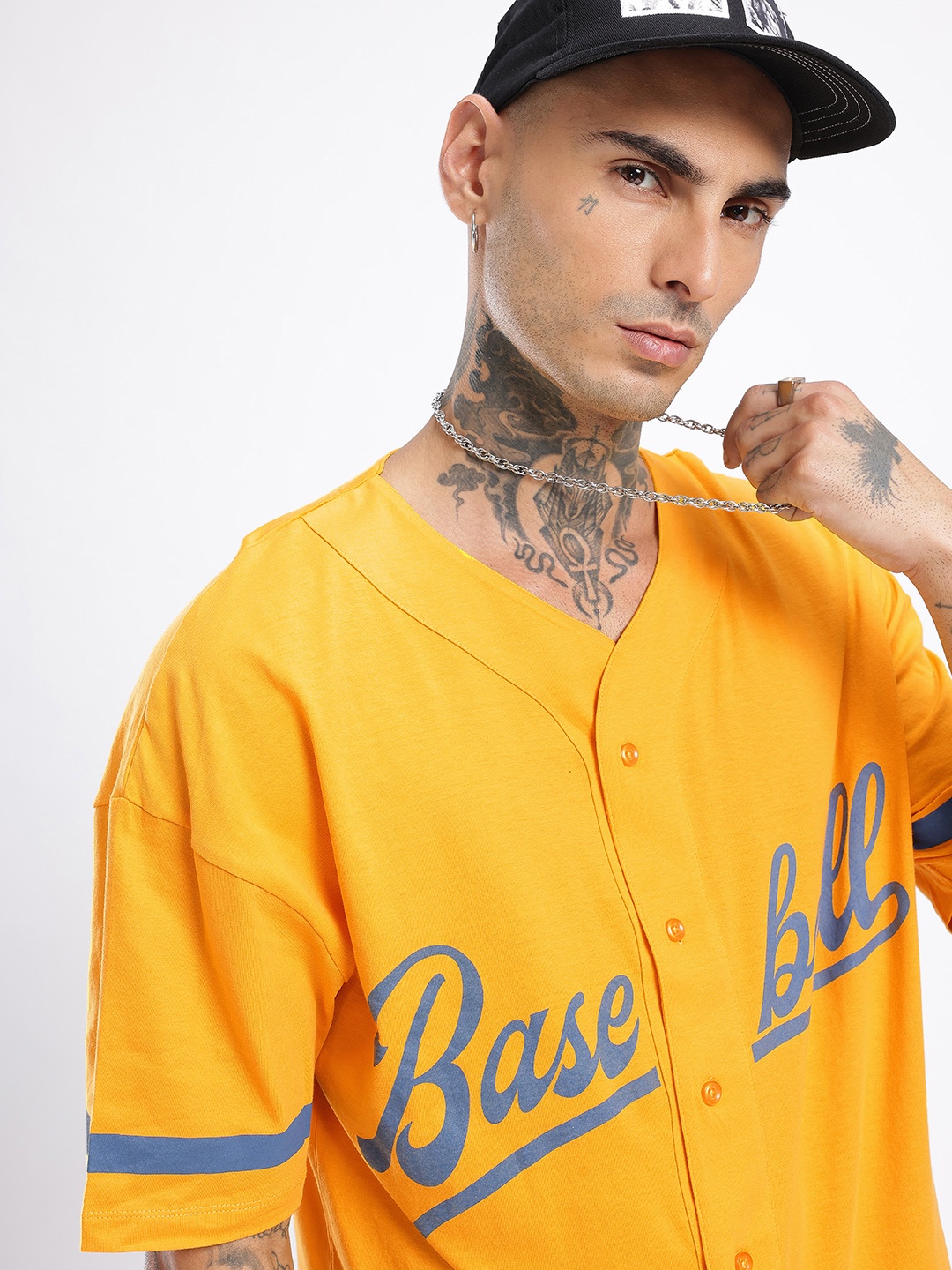 

Kook N Keech Street Savvy Printed Collarless Oversized Shirt, Yellow