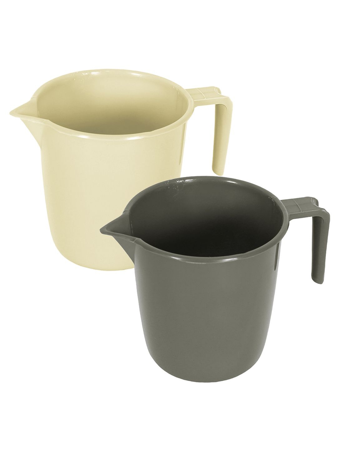 

Kuber Industries Cream-Coloured and Green 2 Pieces Glossy Bath Mugs 1L Each