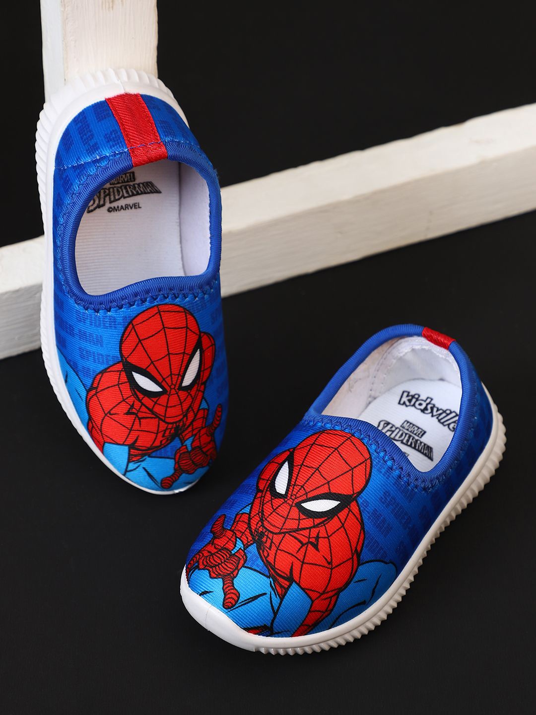 

Kids Ville Boys Spiderman Printed Slip On Shoes, Blue