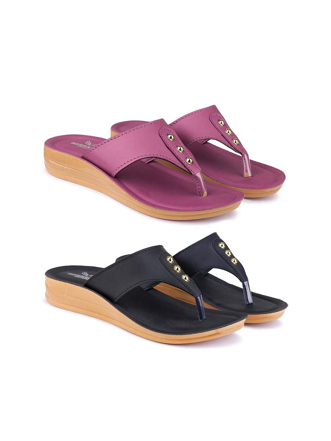 

BERSACHE Women Open Toe Flats, Purple