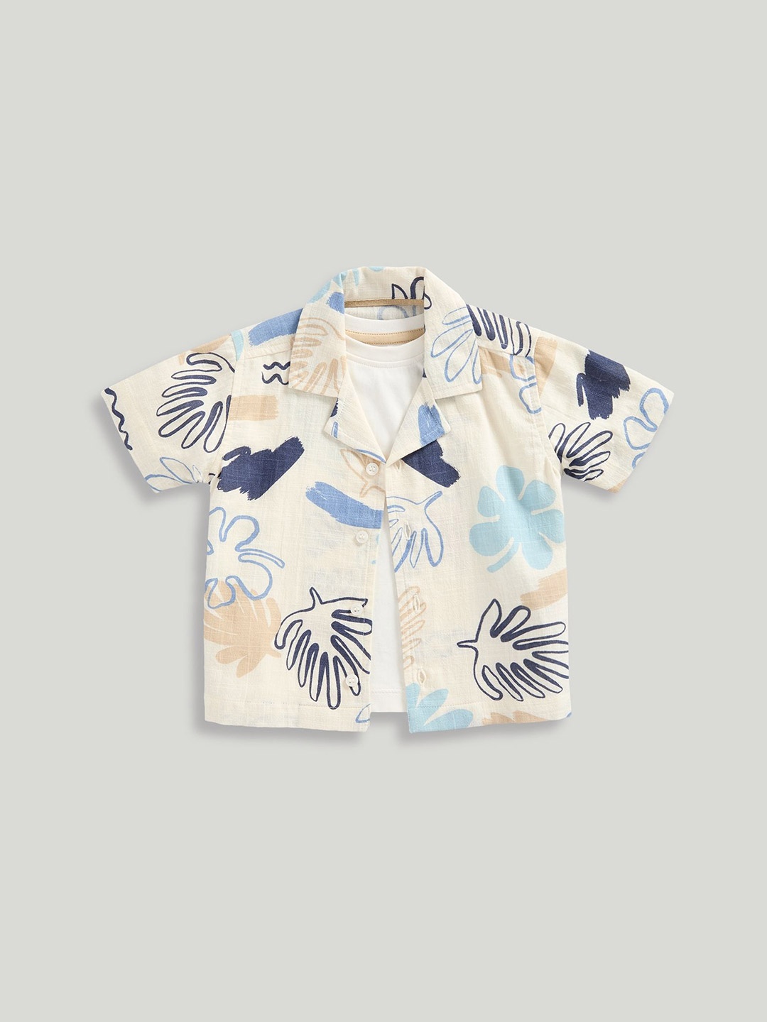 

mothercare Boys Opaque Printed Casual Shirt, Beige