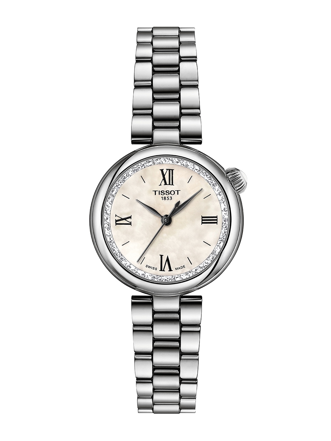 

TISSOT Women Mother of Pearl Dial & Stainless Steel Bracelet Style Straps Analogue Watch T1520101111800, White