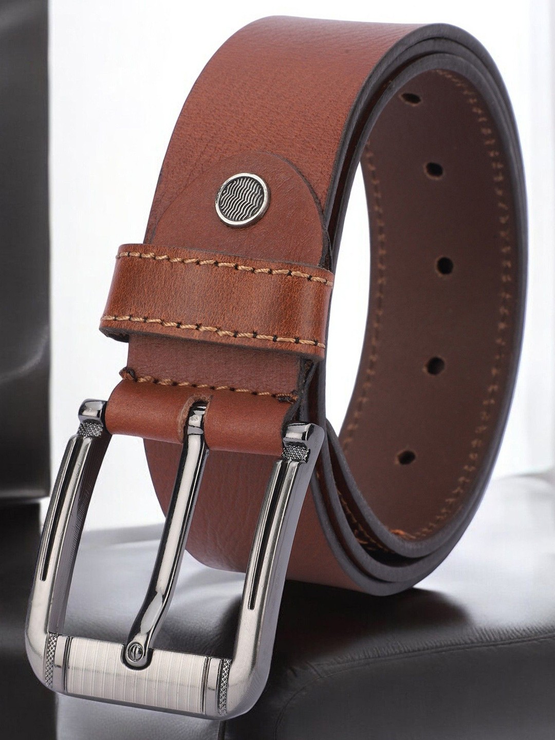 

The Roadster Lifestyle Co Genuine Leather Casual Belt, Tan
