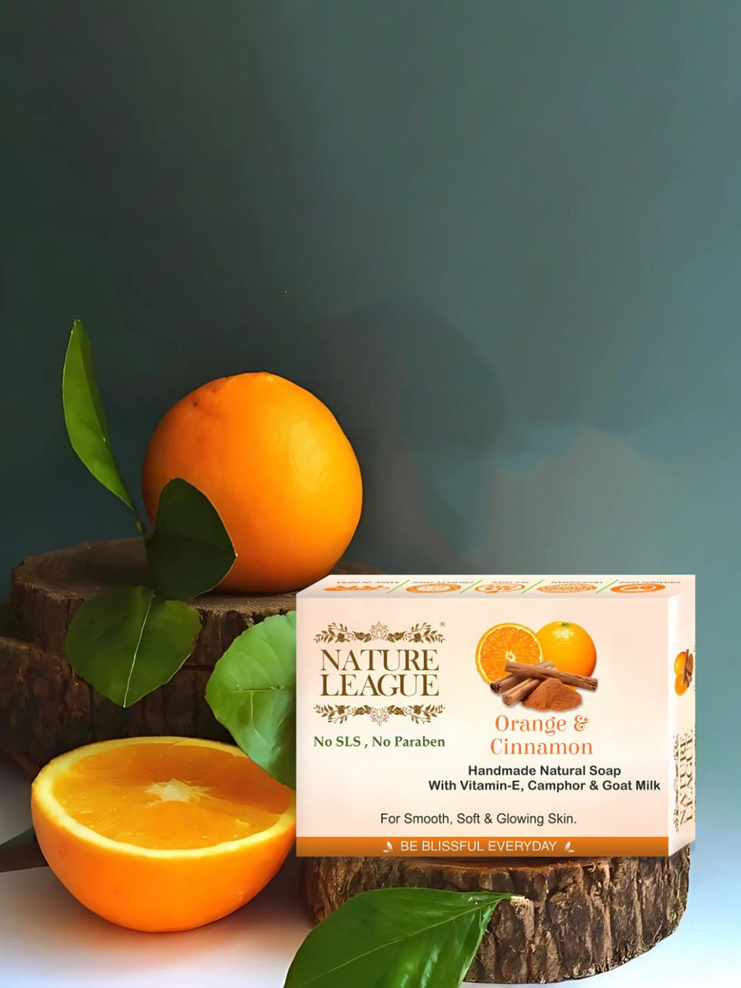 

NATURE LEAGUE Set Of 5 Orange And Cinnamon Natural Skin Nourishing Soap - 100 g Each