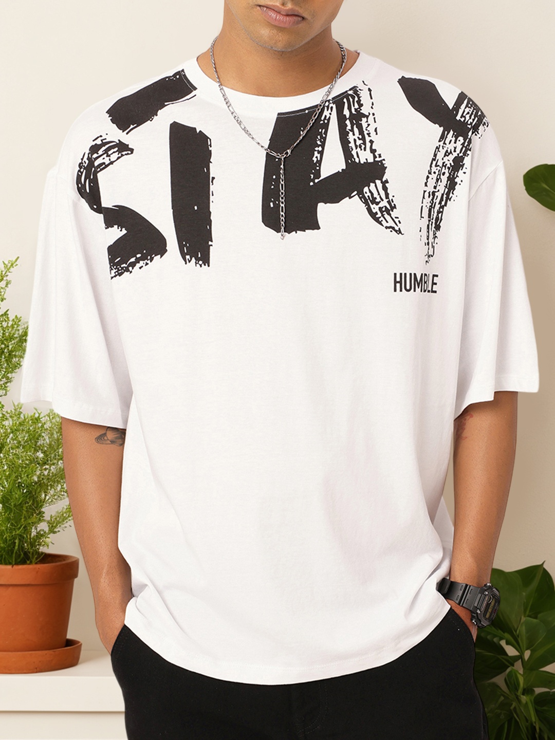 

Kook N Keech Street Cool Printed Oversized T-shirt, White