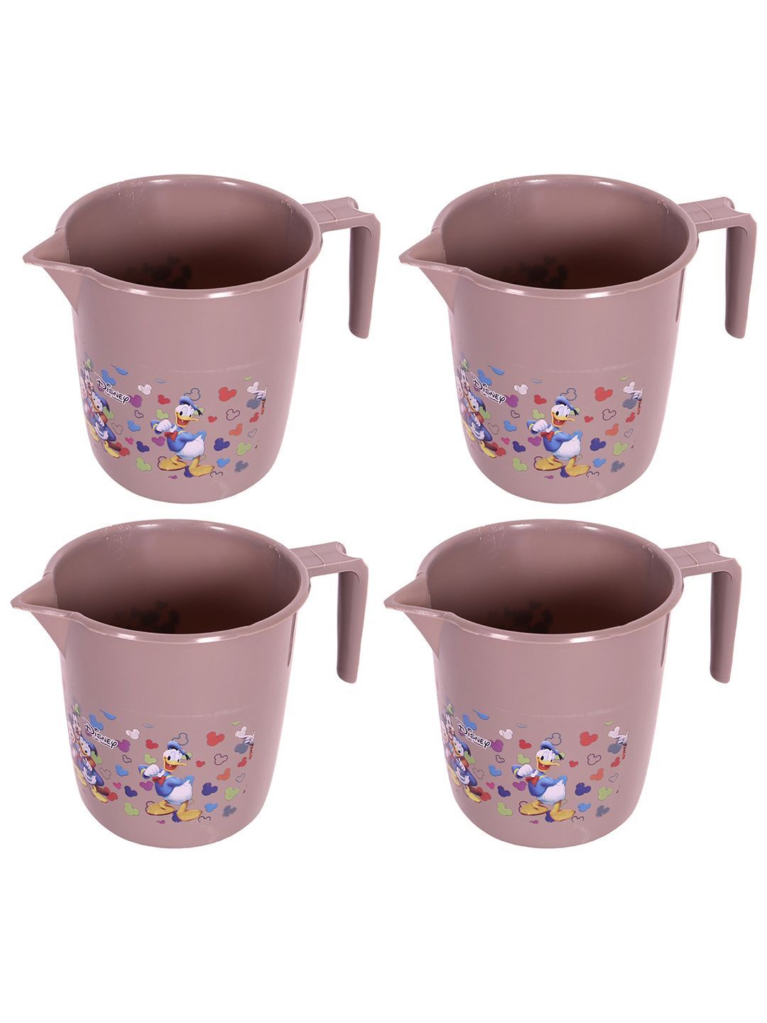 

Kuber Industries Brown & Blue 4 Pieces Floral Printed Bath Mugs 1 L
