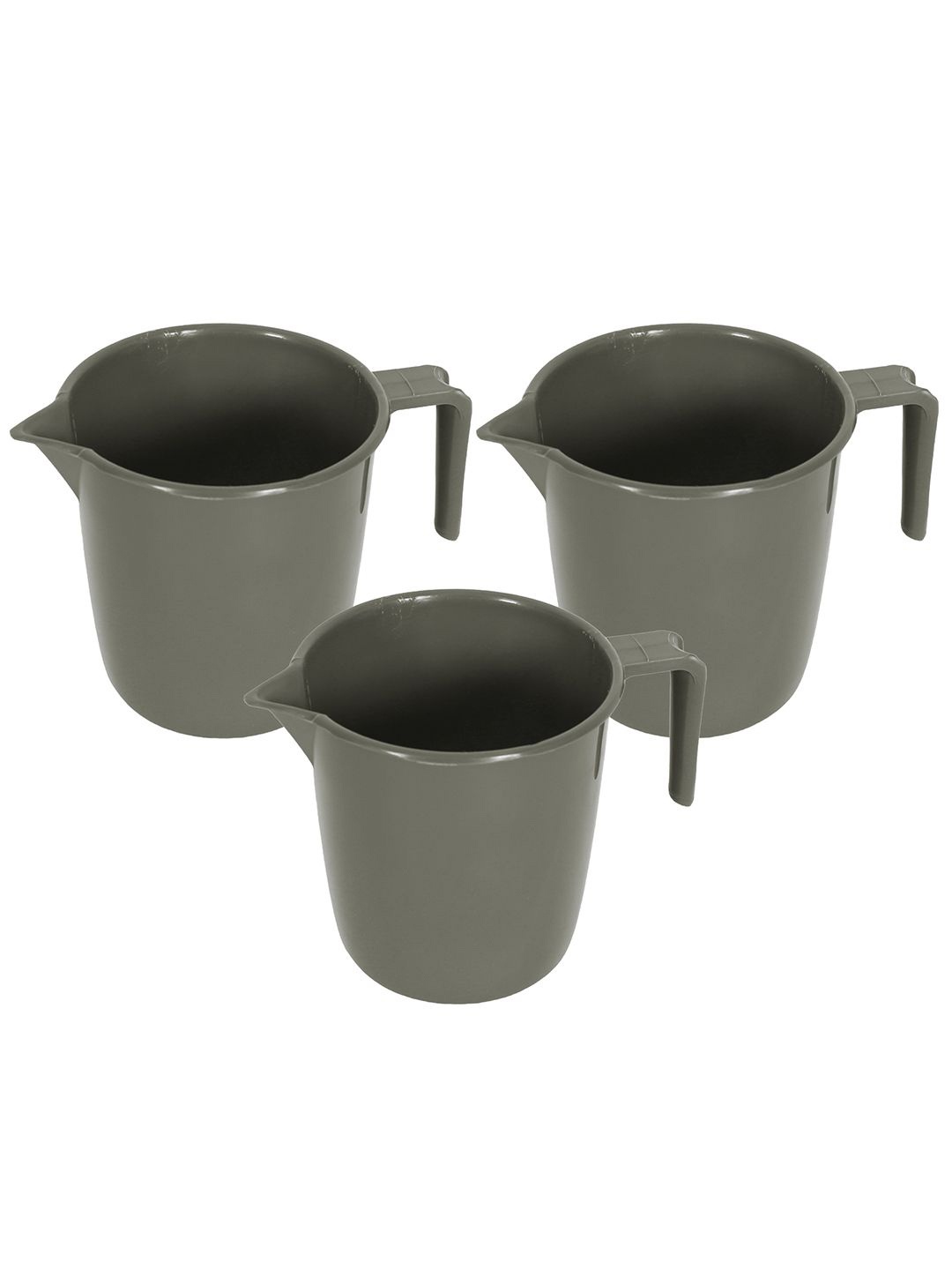 

Kuber Industries Grey 3 Pieces Glossy Bath Mugs Set 1L Each