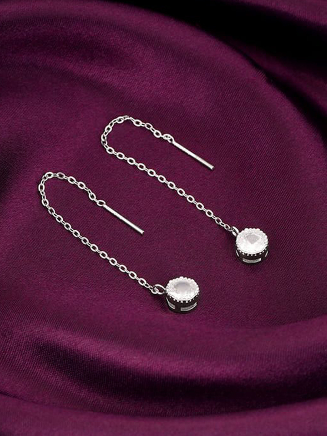 

GIVA 925 Sterling Silver Rhodium Plated Zircon Studded Teardrop Shaped Drop Earrings