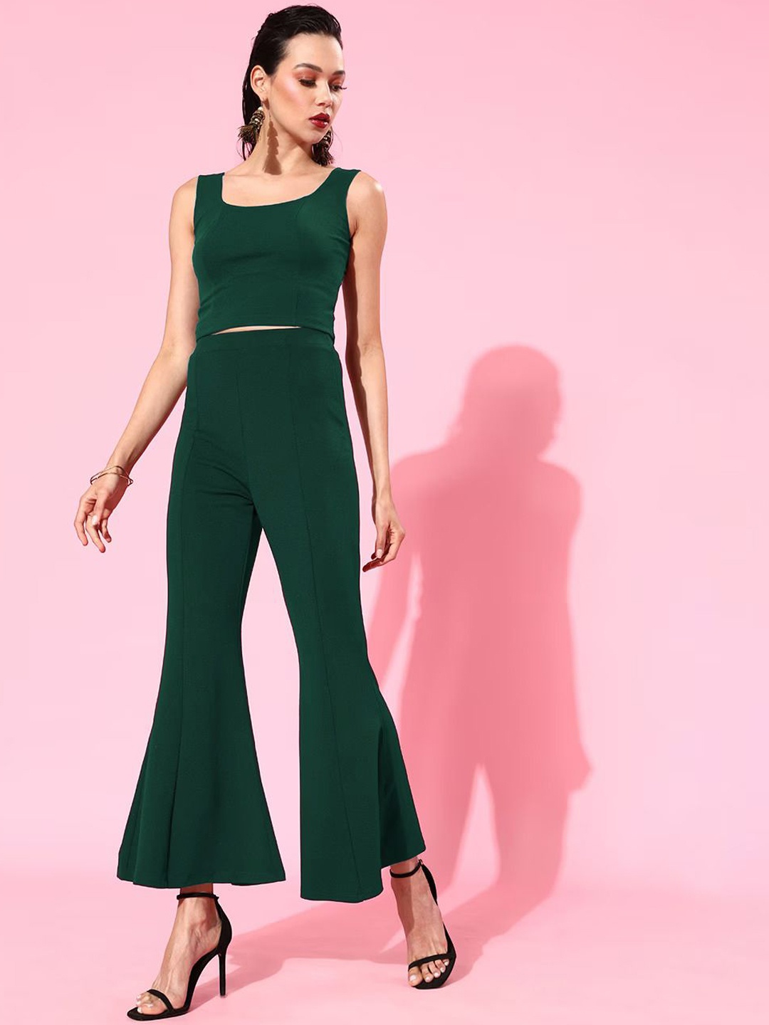 

CORSICA Sleeveless Top With Trouser Co-Ords, Green