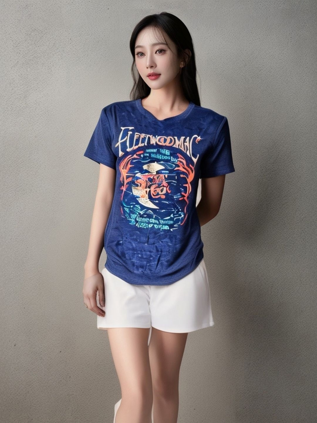 

StyleCast Women Printed T-shirt, Navy blue