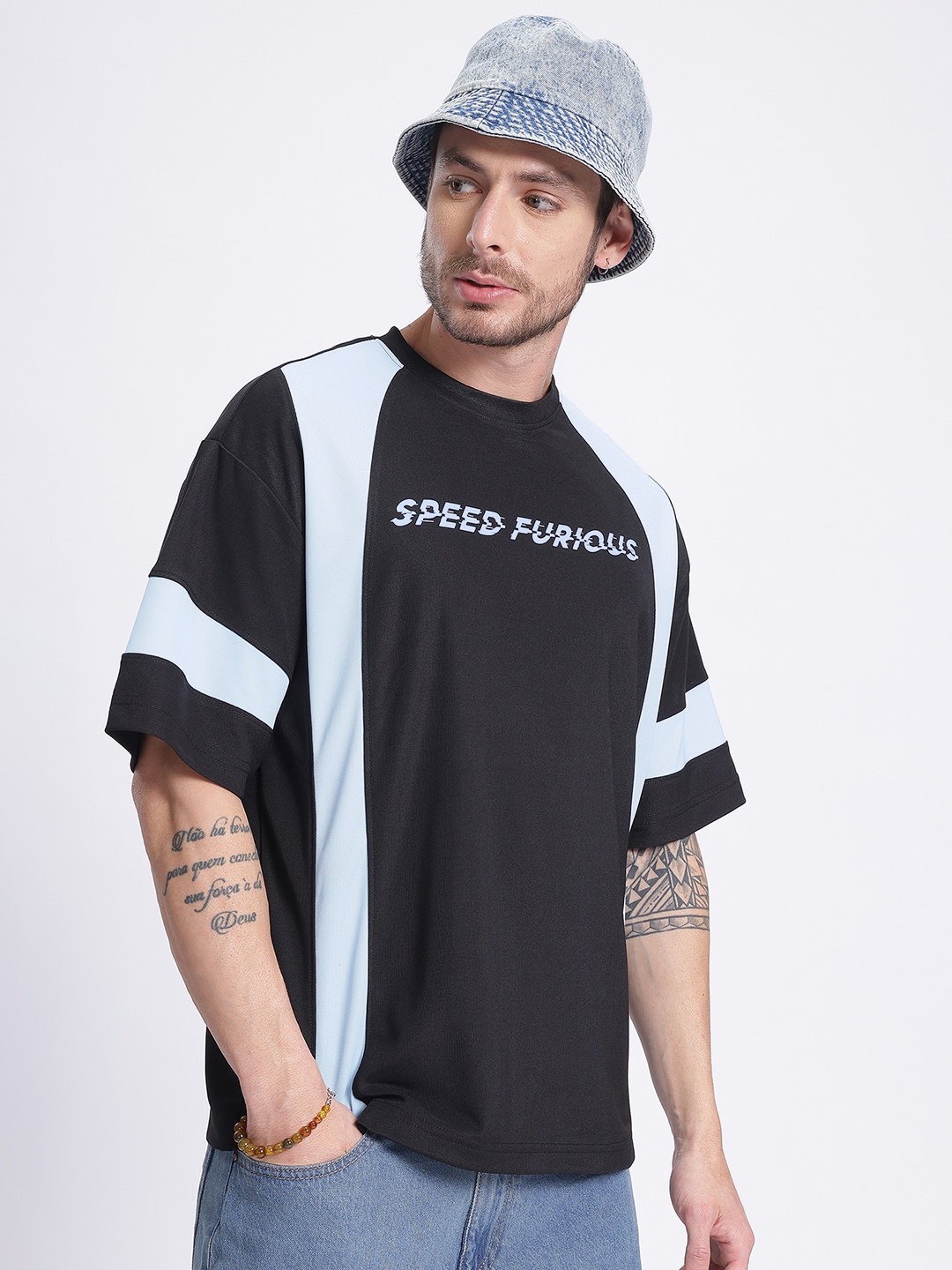 

glitchez Print Clash Relaxed T-shirt, Black