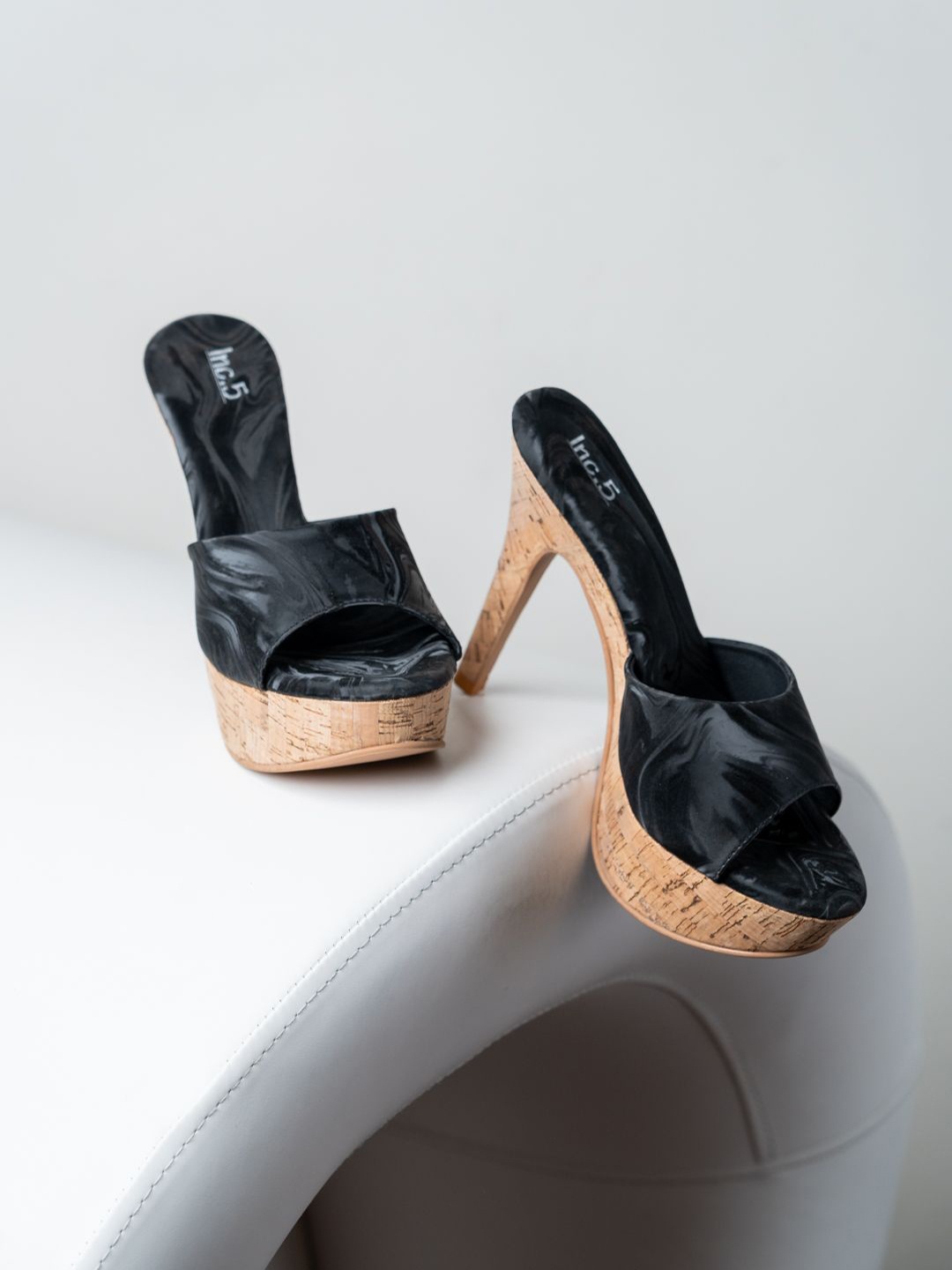 

Inc 5 Printed Party Stiletto Sandals, Black