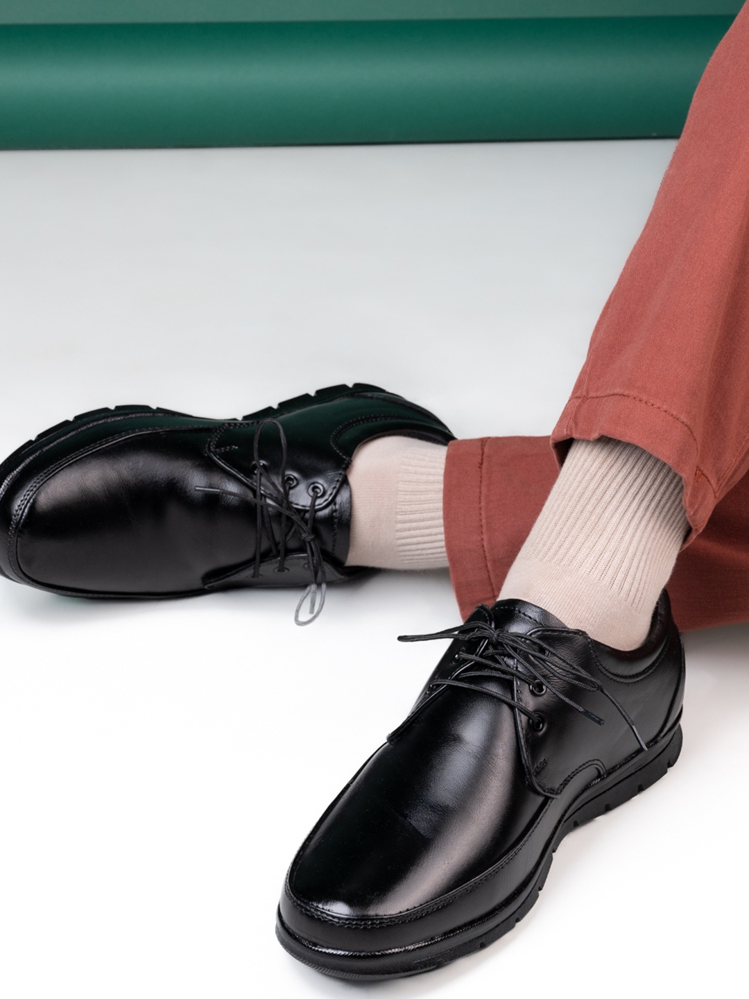 

SNEAKLAB Men Genuine Leather Formal Derby Shoes, Black