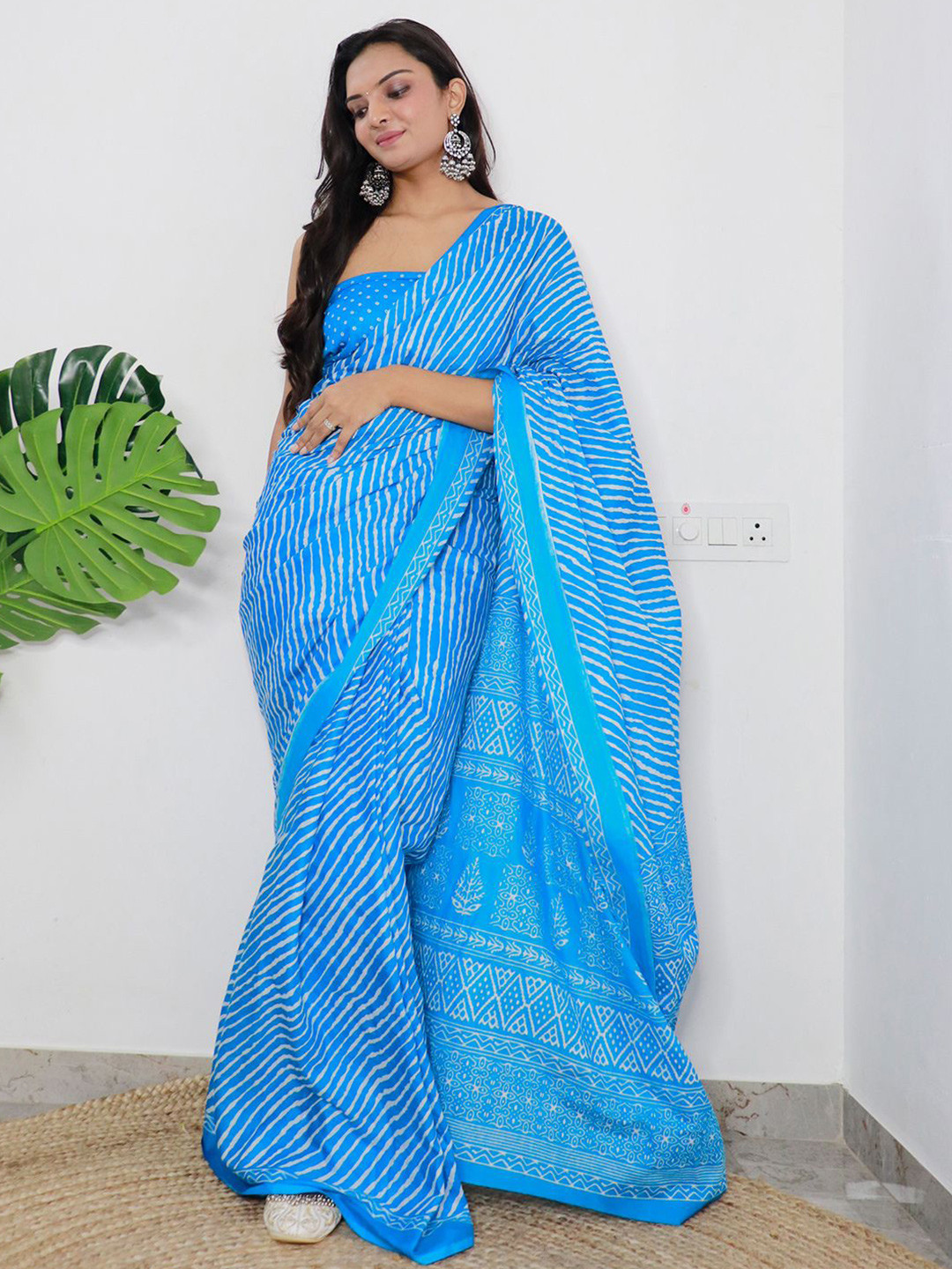 

Anouk Rustic Leheriya Leheriya Saree, Blue