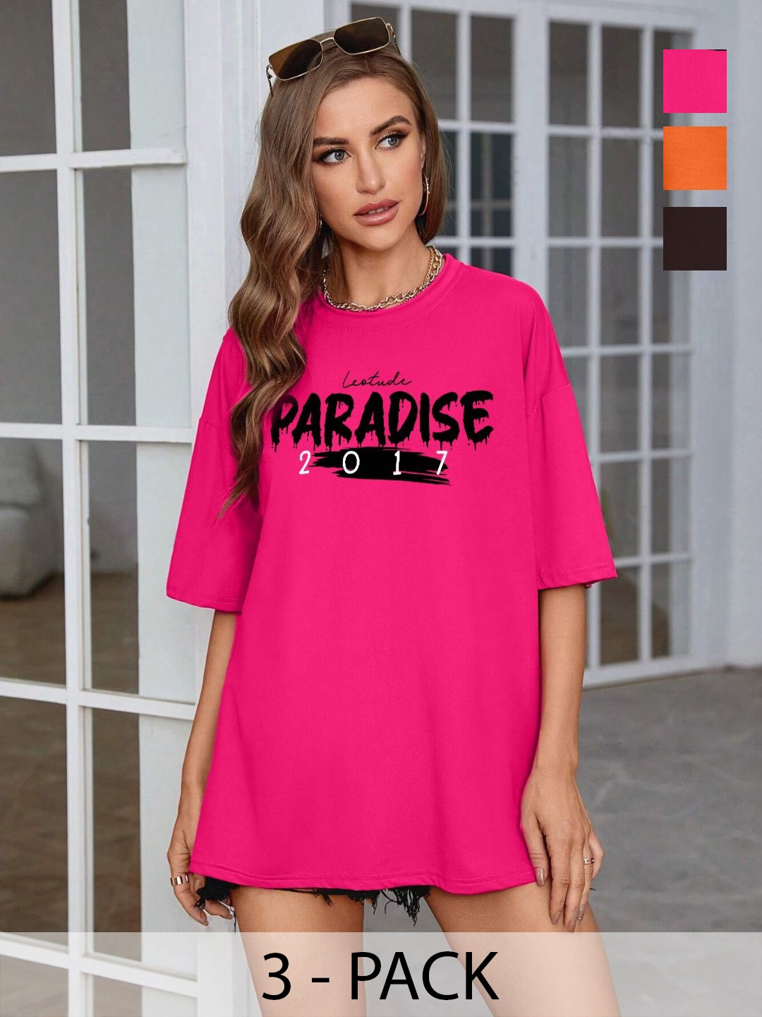 

Leotude Women 3 Printed T-shirt, Multi