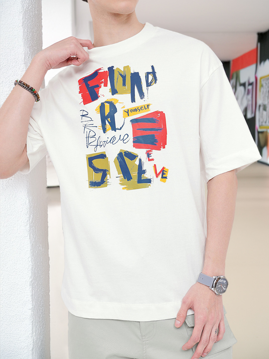

Kook N Keech Encouraging Self-Reflection Oversized T-shirt, White