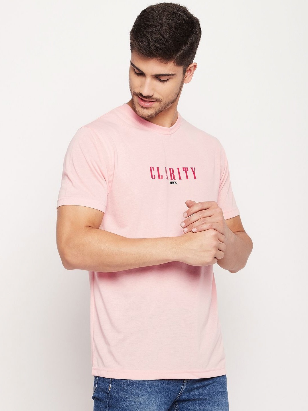 

UBX Men Printed T-shirt, Pink