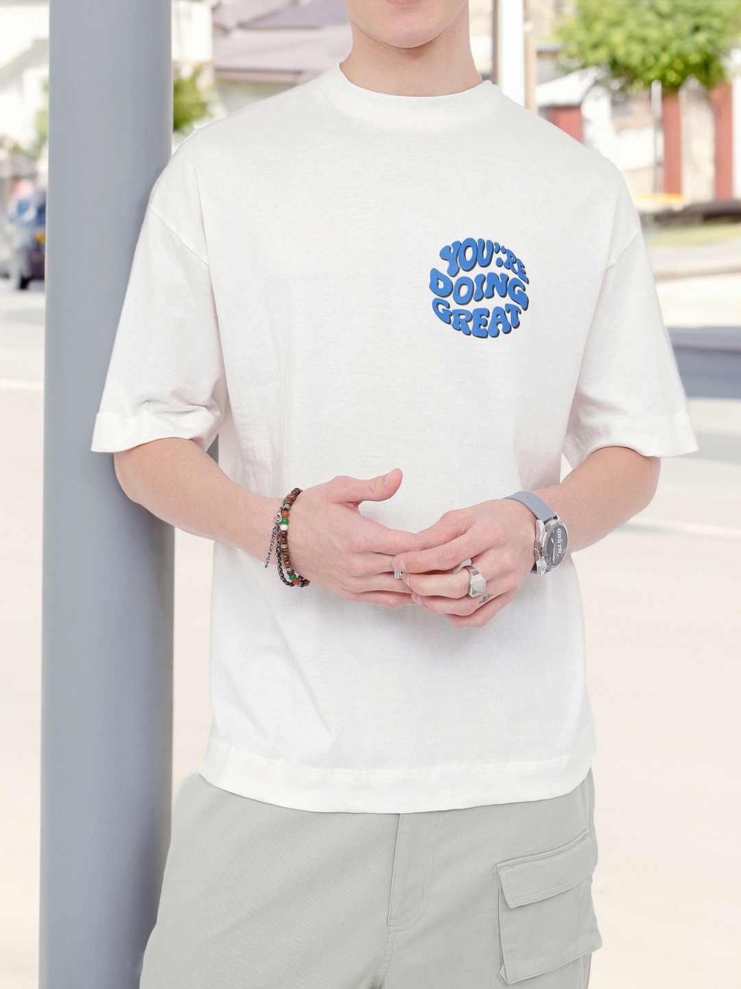 

Kook N Keech Boost Your Vibe Typography Printed Oversized T-shirt, White