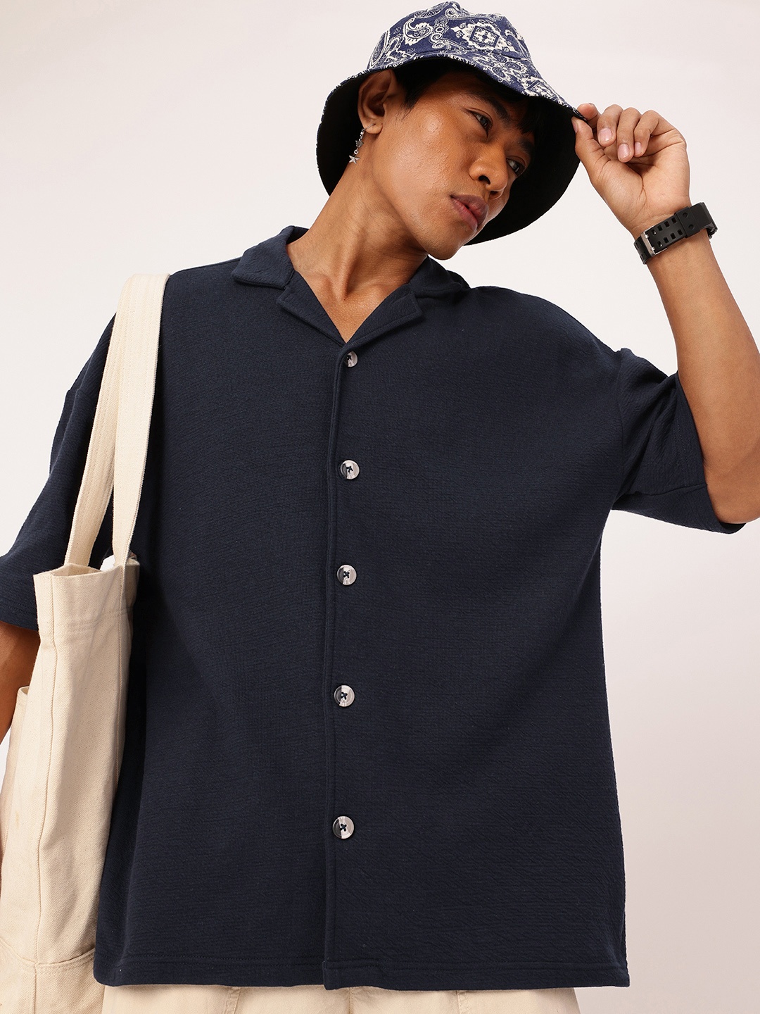 

Kook N Keech Street Rebellious Oversized Casual Shirt, Navy blue