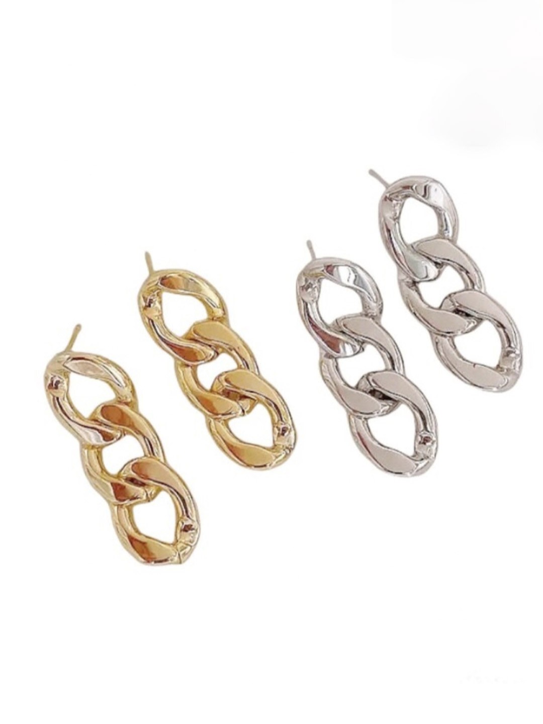 

V FASHION JEWELLERY Gold-Plated Contemporary Drop Earrings