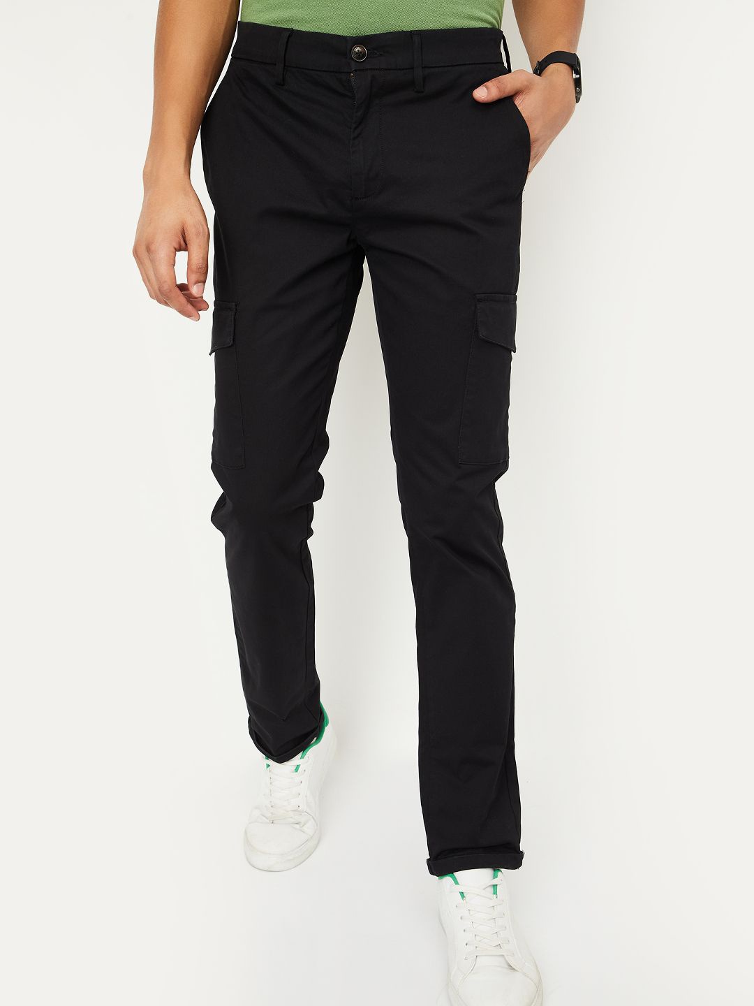

max Men Chinos Trousers, Black
