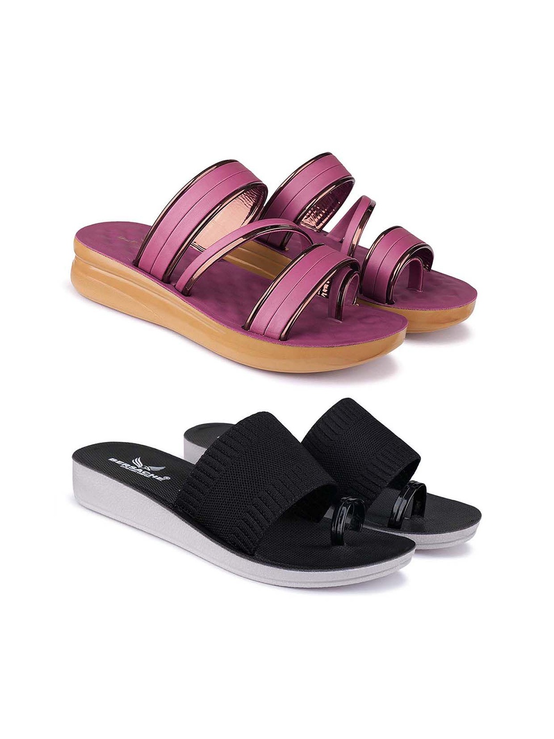 

BERSACHE Women Open Toe Flats, Purple