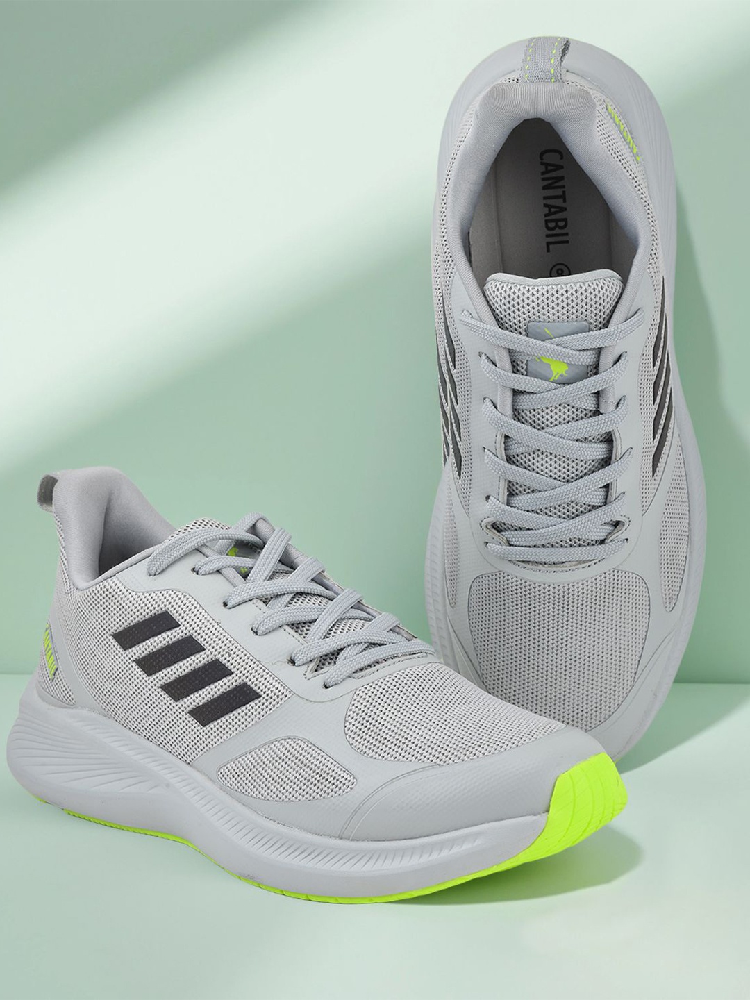 

Cantabil Men Textile Running Shoes, Grey
