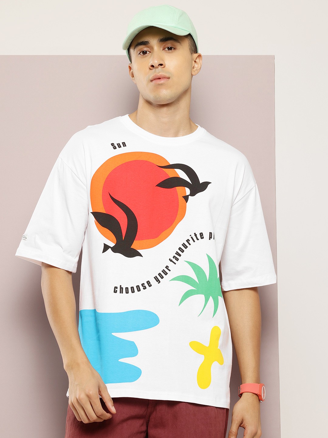 

Kook N Keech Printed Oversized Pure Cotton T-shirt, White