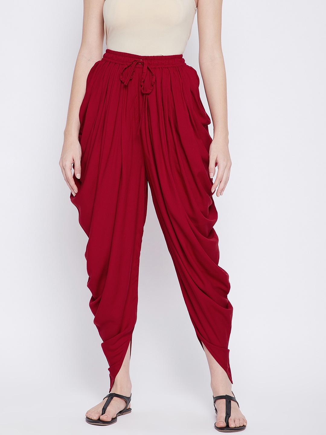 

Castle Lifestyle Women Solid Cowel Dhoti, Maroon