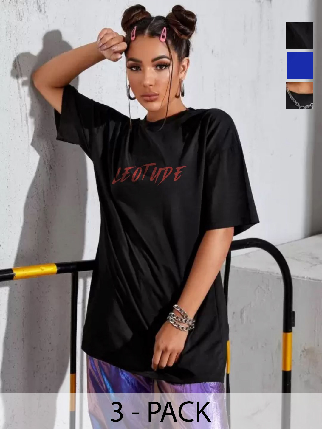 

Leotude Women 3 Printed T-shirt, Multi