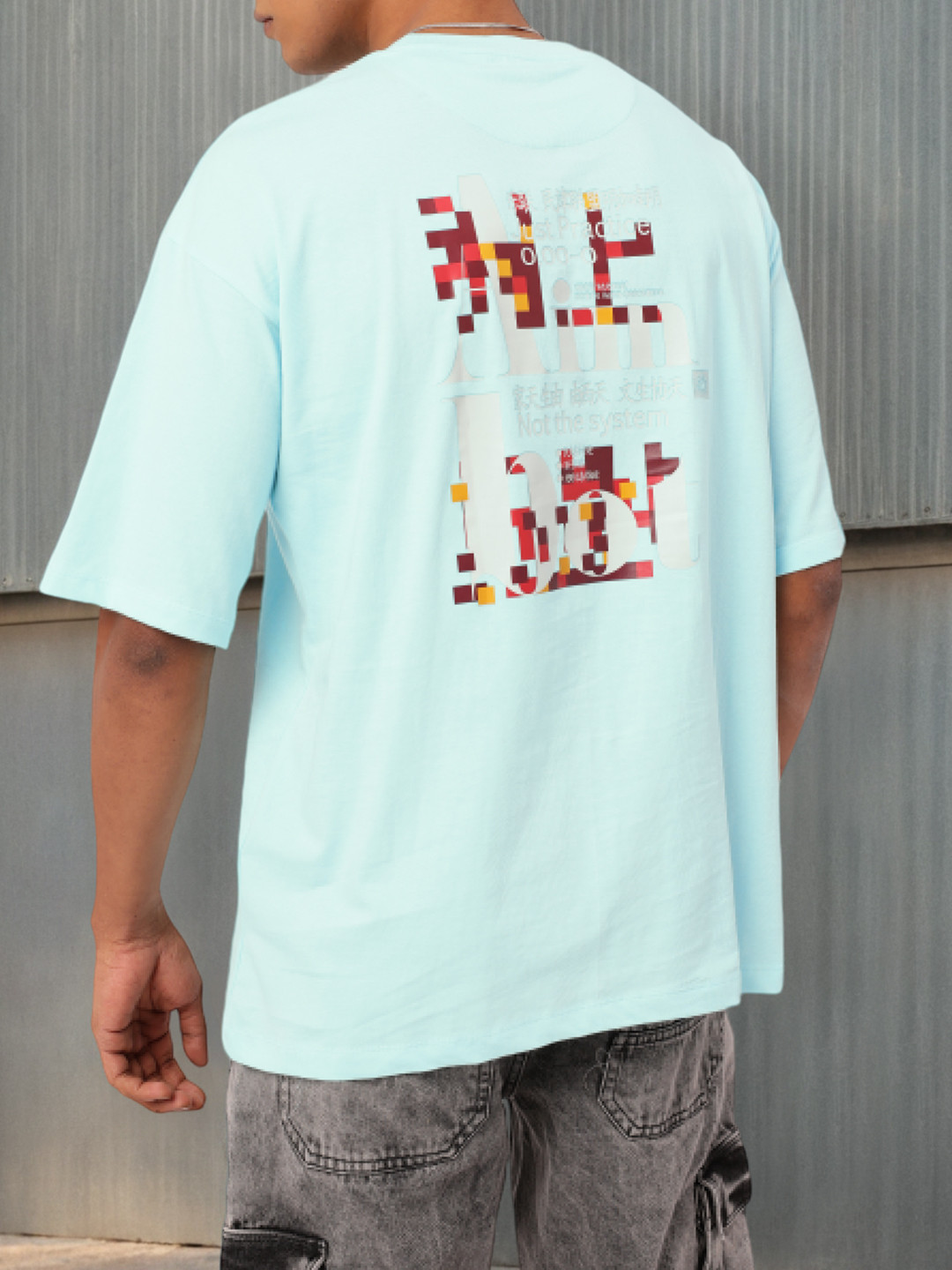 

Kook N Keech Tech Culture Graphic Printed Oversized T-shirt, Blue