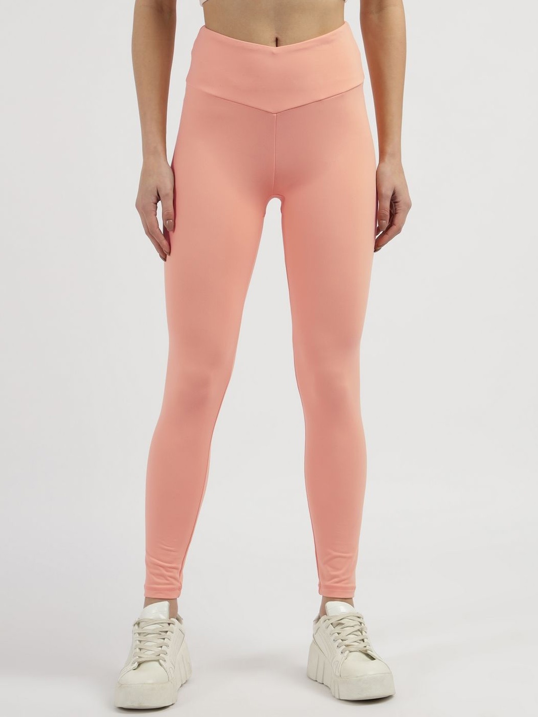

GUESS Women High Rise Ankle Length Tights, Peach