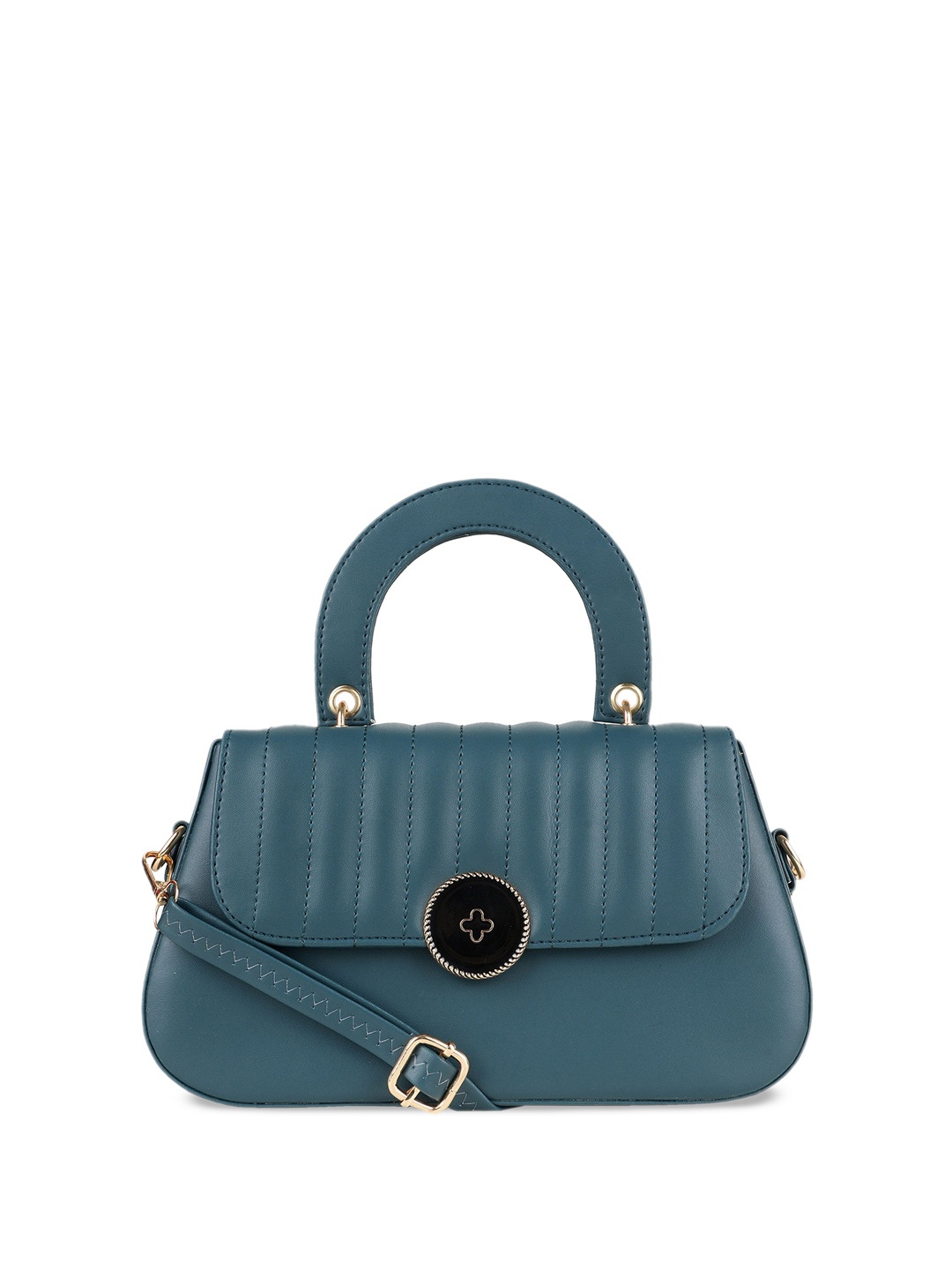 

Flingo Leather Structured Handheld Bag, Blue