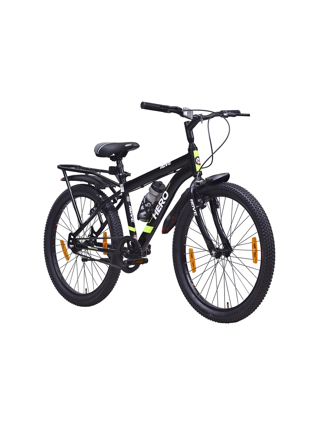 

Hero Black Rove IC 24T MTB Bike Single Speed Inbuilt Carrier Mountain Bike