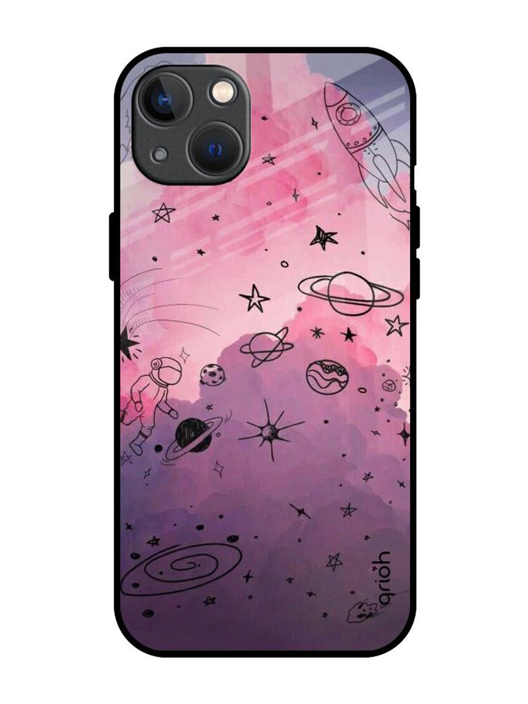 

QRIOH Quirky Printed iPhone 13 Mini Back Case Mobile Accessories, Purple