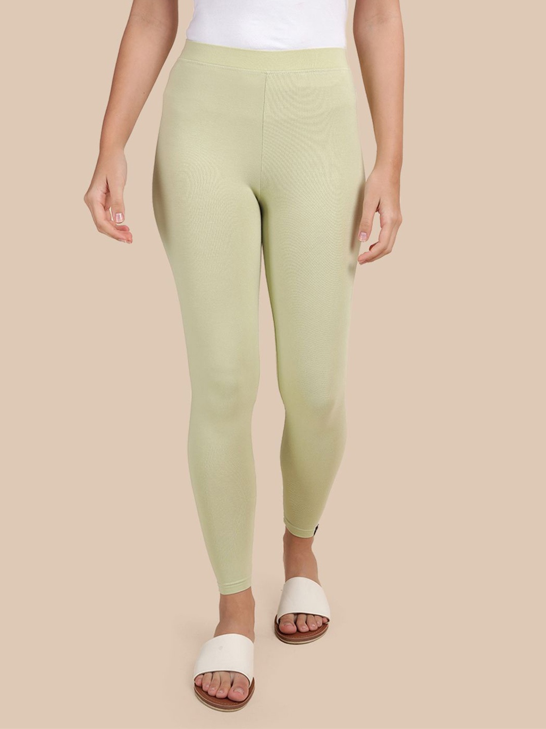 

TWIN BIRDS Women Green Mid-Rise Ankle-Length Leggings