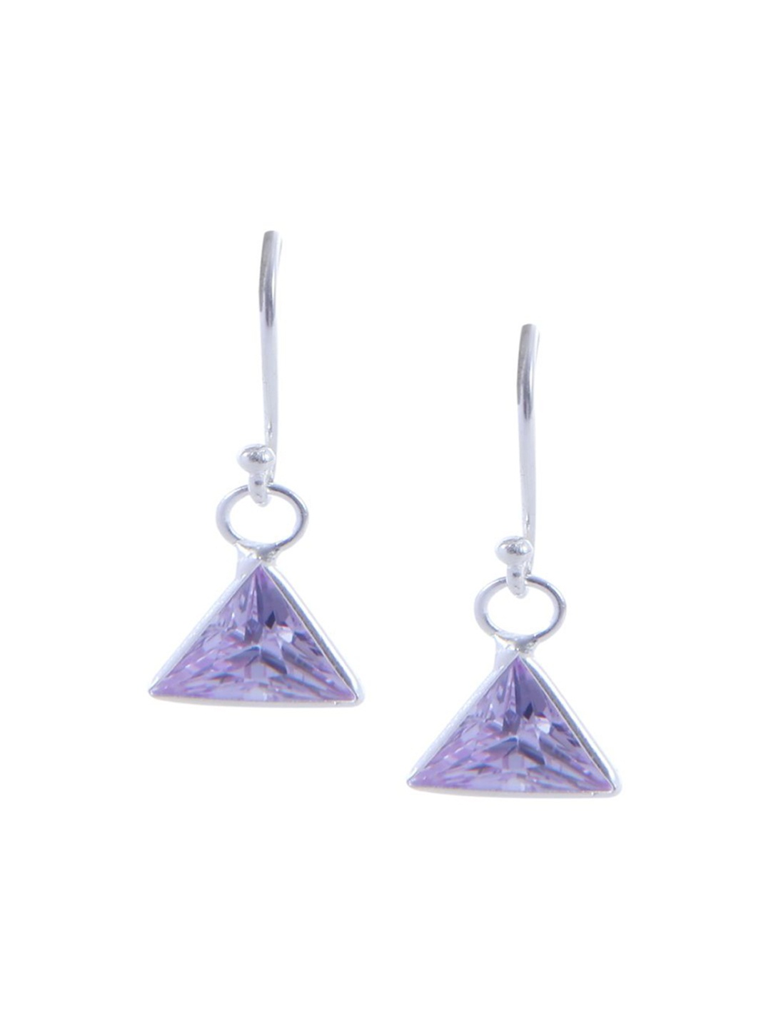 

Abhooshan Sterling Silver Plated Triangular Drop Earrings, Purple