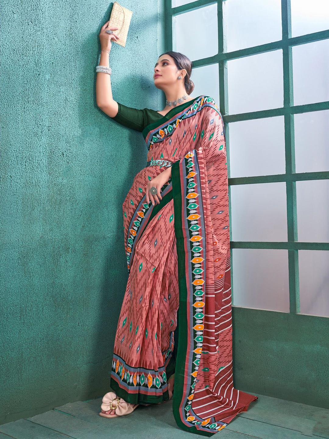 

Anouk Rustic Ikat Saree, Brown