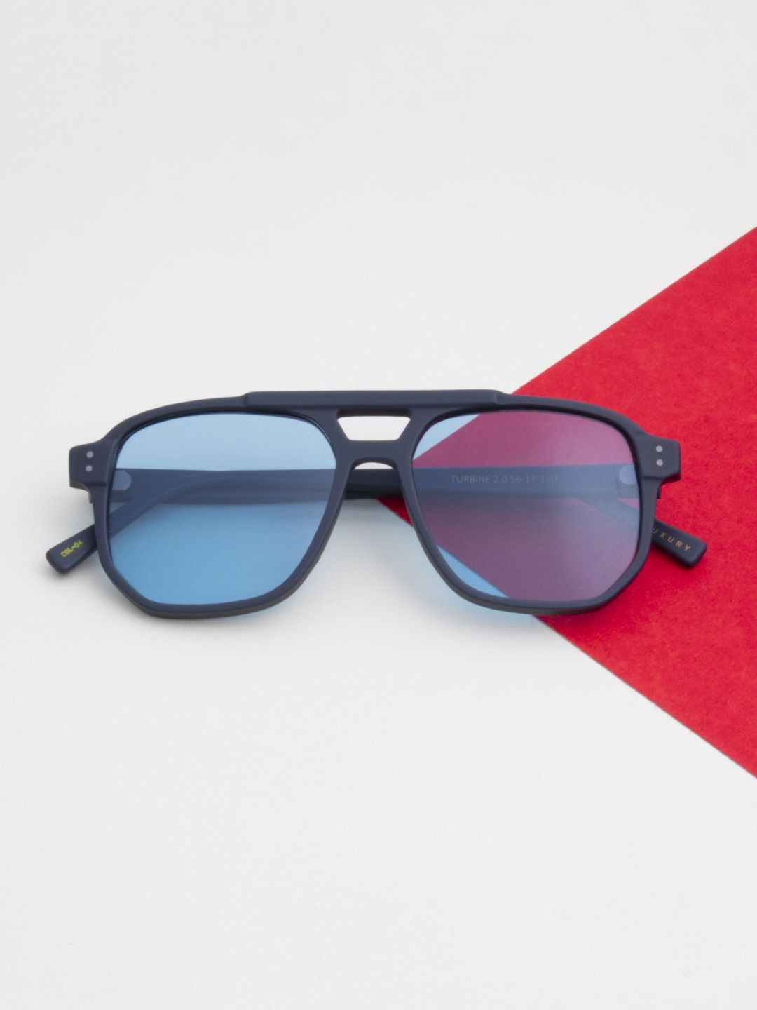 

Ted Smith Premium Acetate Unisex Aviator Sunglasses with Polarised Lens, Blue
