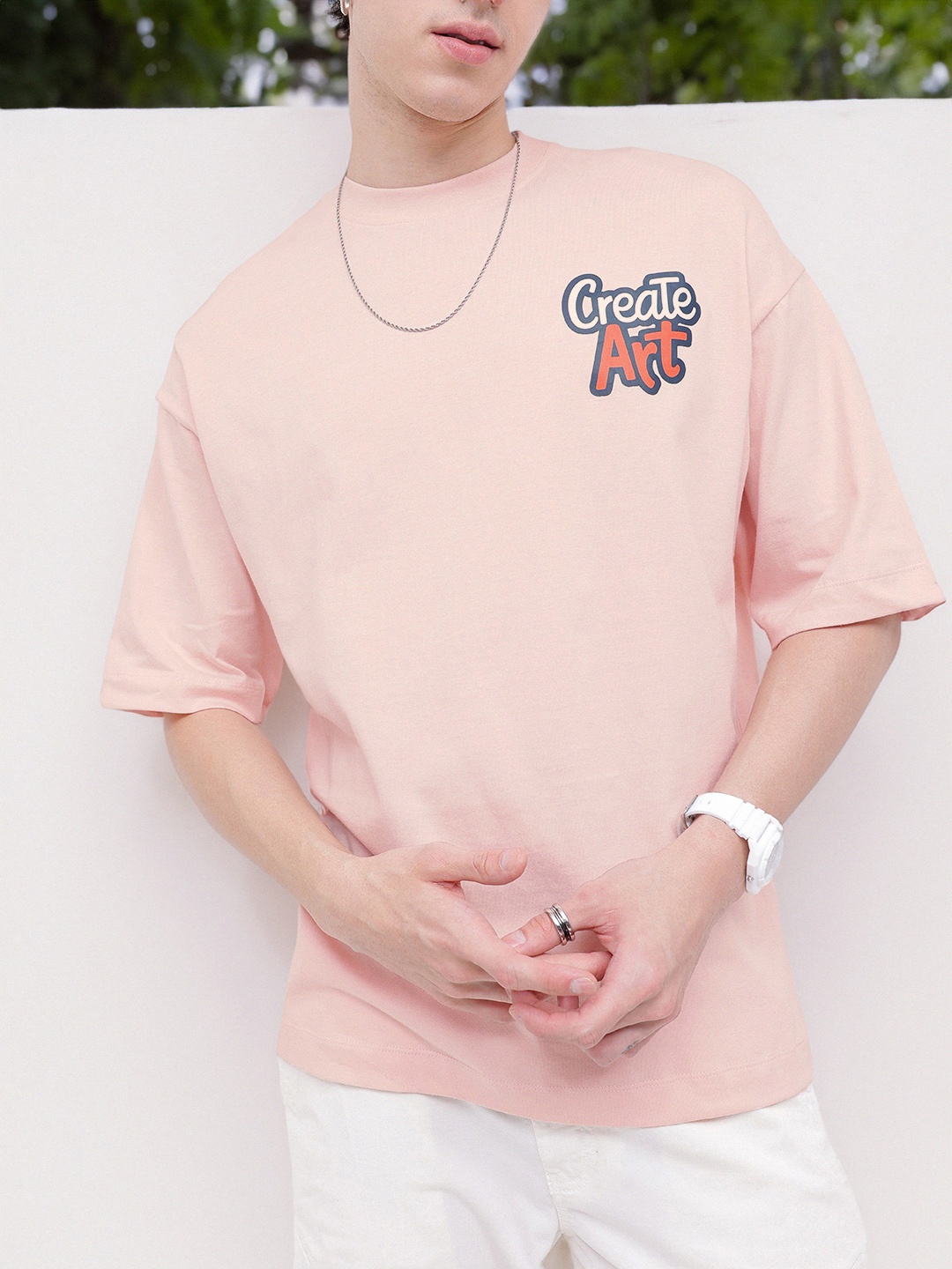 

Kook N Keech Creativity And Artistic Inspiration Printed Oversized T-shirt, Peach