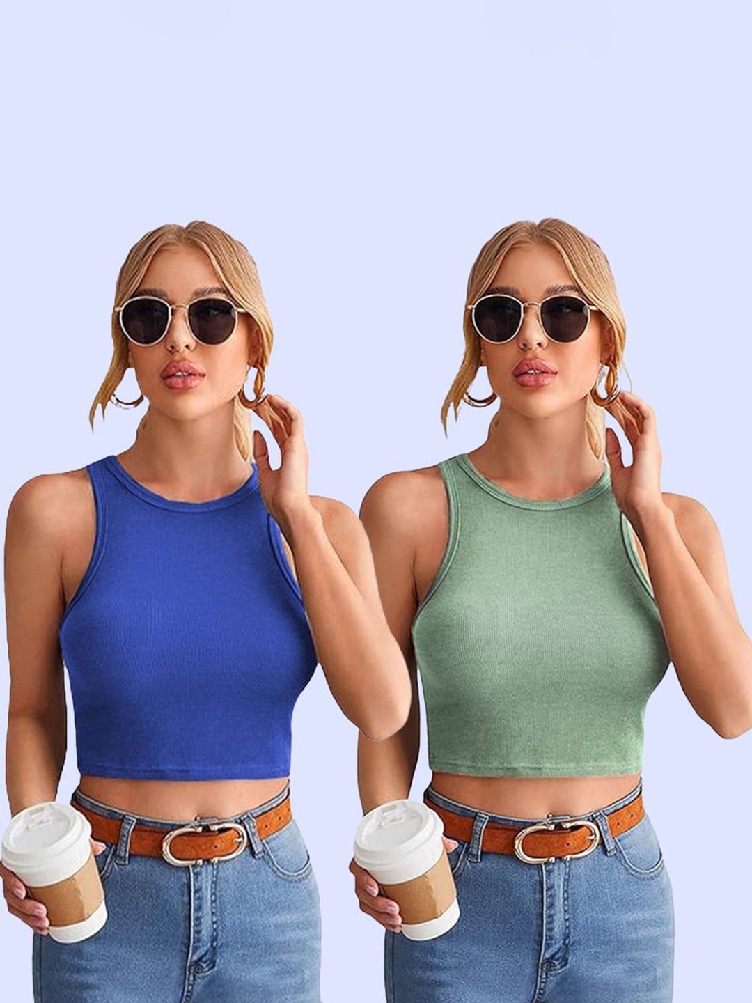 

Mast & Harbour Cotton Crop Top, Multi