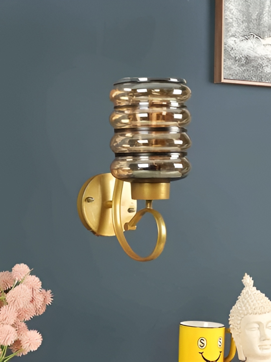 

GAUVIK Gold-Toned Cylinder Shaped Metal Wall Lamp