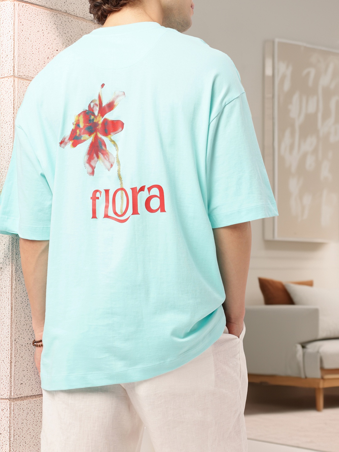 

Kook N Keech Fresh Vacanza Mode Printed Oversized T-shirt, Blue