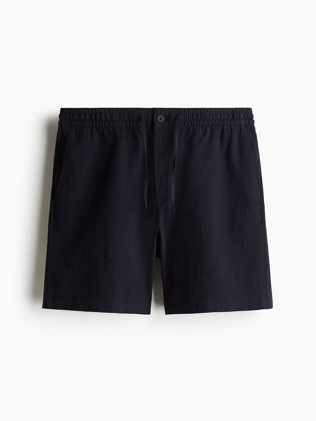 

H&M Regular Fit Linen-Blend Shorts, Blue