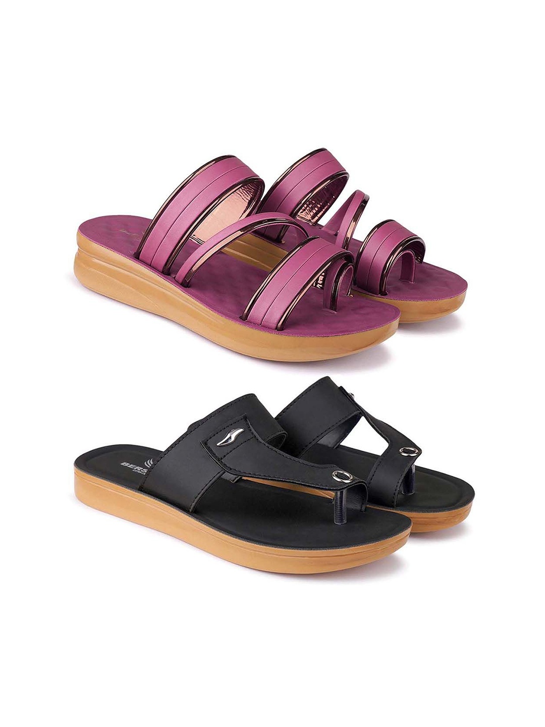

BERSACHE Women Open Toe Flats, Purple