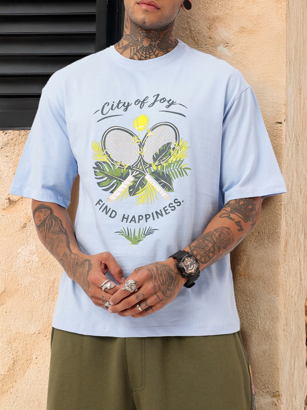

Kook N Keech Modern Vibe Graphic Printed Relaxed Fit T-shirt, Blue