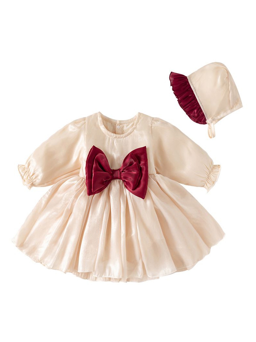 

StyleCast x Revolte Girls Pure Cotton Fit & Flare Dress With Head Cover, Pink